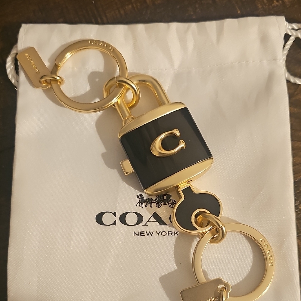 Coach Black and Gold Key Holder